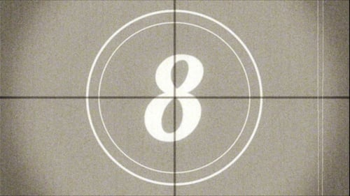 Vintage Film Countdown Leader with Retro Effects