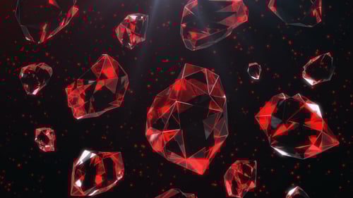 Abstract Red Geometric Crystal Rotation Background Loop