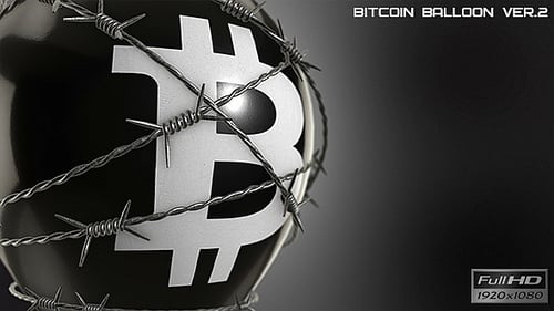 3D Bitcoin Symbol Wrapped in Barbed Wire Animation