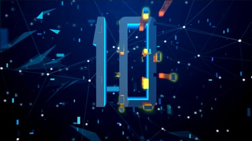 Digitaler Hightech-Countdown (blaue Version)