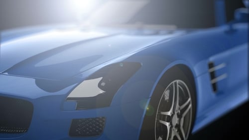 Blue Futuristic Sports Car Animation