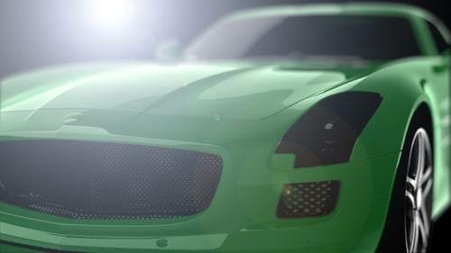 Green Sports Car 3D Animation Reveal