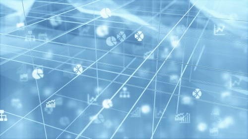 Abstract Corporate Network Background with Data Icons Animation