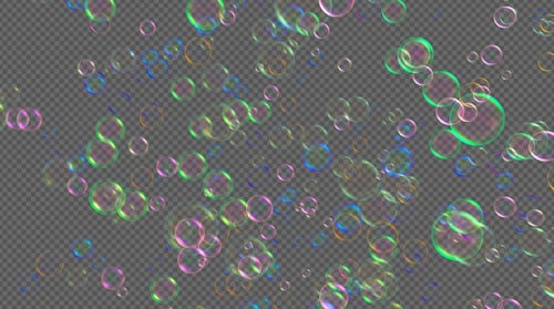 Floating Iridescent Bubbles Overlay for Celebrations and Events
