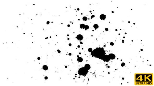 Animated Ink Splatters on White Background