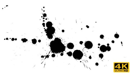 Abstract Ink Splatters on a White Background