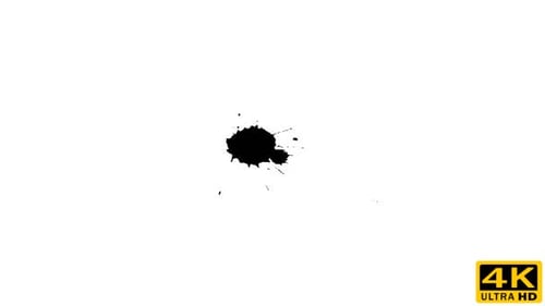 Abstract Black Ink Blot on White Background