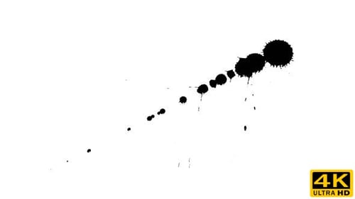 Dynamic Black Ink Blot on White Background