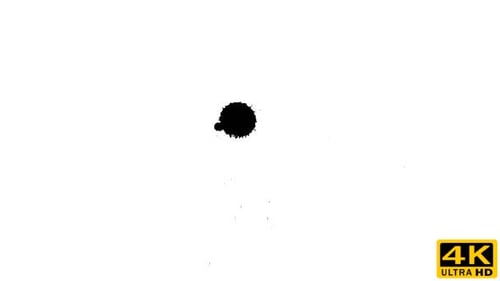 Black Ink Drop Spreads and Bleeds Downwards