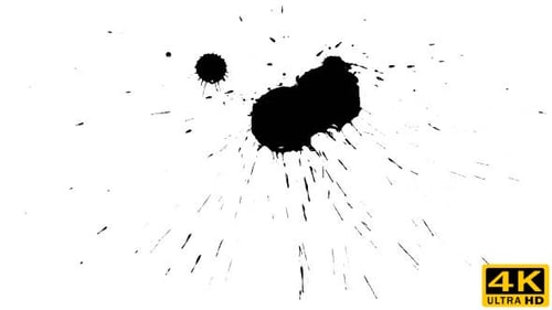 Animated Ink Splatter Creating Abstract Visuals