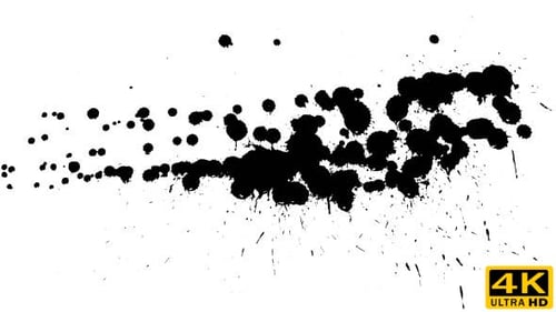 Abstract Ink Splatters Animation on White Background
