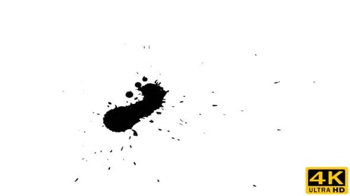 Animated Ink Blot Splatter on White Background