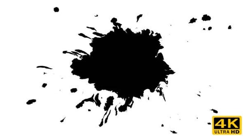 Dramatic Black Ink Blot Expanding Outward