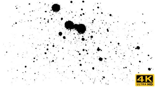 Black Ink Splatters on a White Background