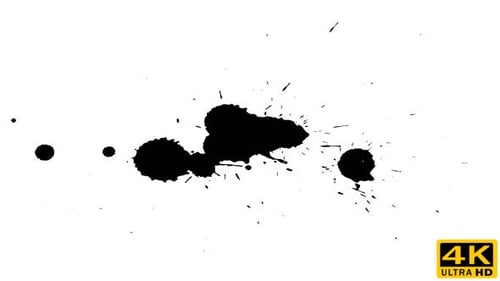 Animated Ink Blots Against a White Background