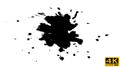 Ink Blot Expanding on White Background