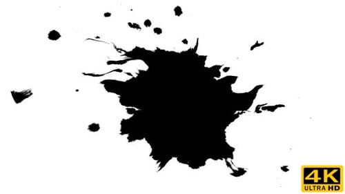 Black Ink Splatter Spreads on White Surface