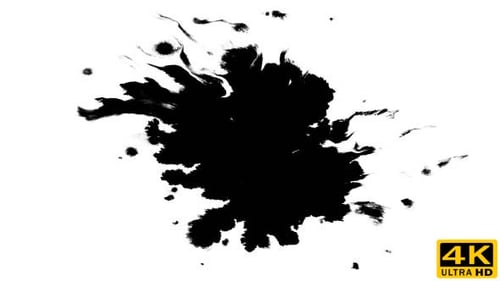 Black Ink Spreading on White Background