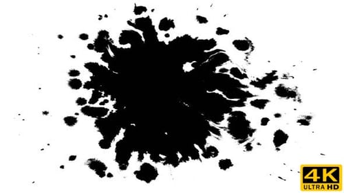 Ink Blot Expanding on White Background
