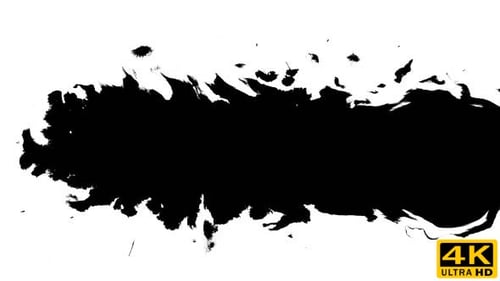Several Ink Drops From Right To Left on Wet Paper 03