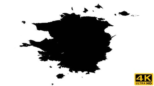 Ink Blot Expanding on a Clean White Background