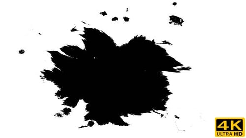 Black Paint Spreads on White Background