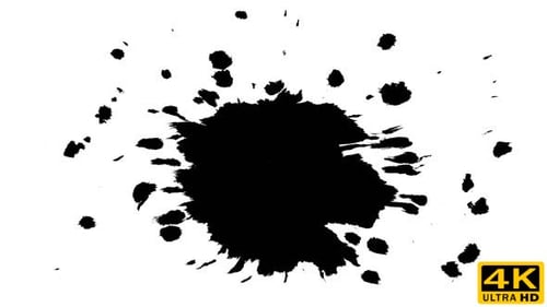 Black Ink Splatter Effect on White Background