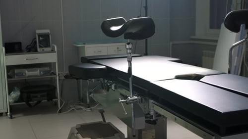 Empty Operating Room with Medical Table
