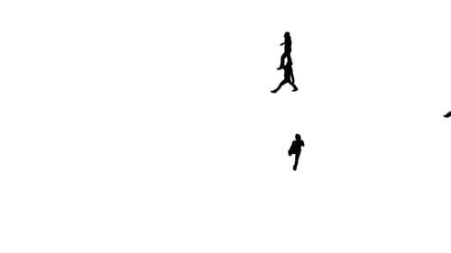 Minimalist Silhouettes of People Walking and Running