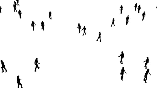 Animated People Silhouettes Minimalist Overlay