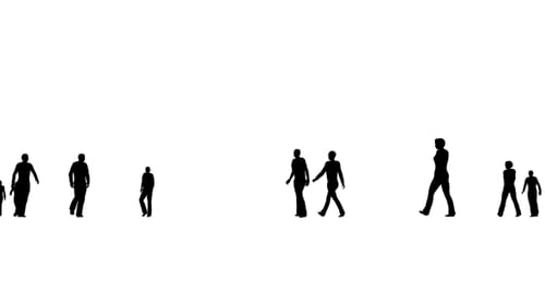 Walking People Silhouettes Minimalist Animation Loop