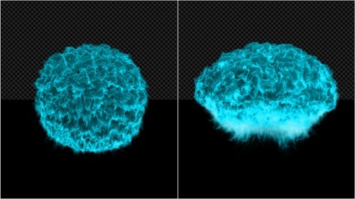 Abstract Blue Fluid Energy Burst Transition Effect