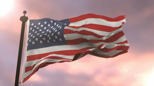 United States of American Flag Waving