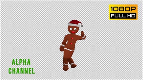 Animated Dancing Gingerbread Man Character for Christmas Holidays