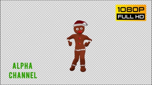 Animated Dancing Gingerbread Man Character for Christmas Holidays