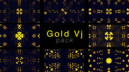 Golden Geometric Abstract VJ Loops Pack