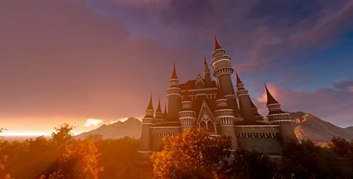 An Ancient Castle Surrounded By An Autumn Park