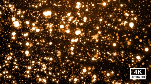 Golden Glittering Particles Moving Upward Background Loop