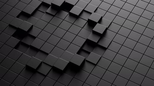 Minimalismo: animação de caixa preta, renderização 3D