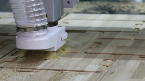Woodworking Machine with a Cutter and Brush