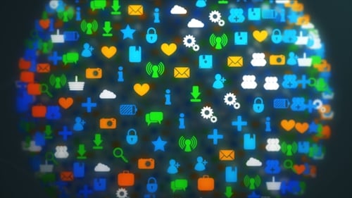 Loop de aplicativos coloridos se transforma em