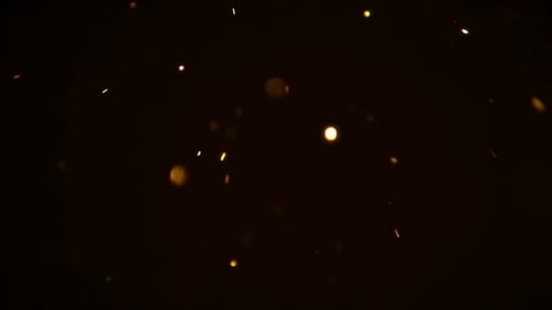 Abstract Golden Particles Floating Upward Background Loop