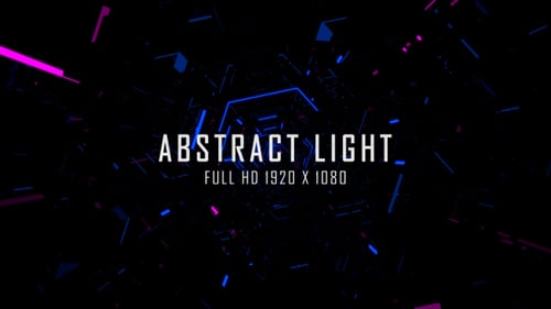 Abstract Futuristic Neon Light Tunnel Background