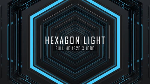 Futuristic Hexagon Light Tunnel Motion Background