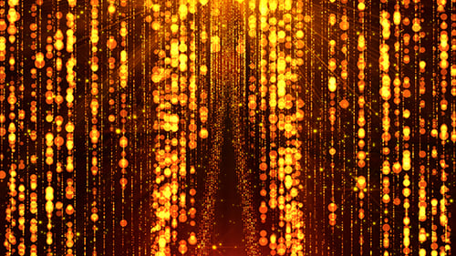 Golden Particle Light Curtain Abstract Motion Background