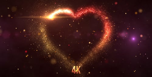 Sparkling Heart Particle Reveal Animation