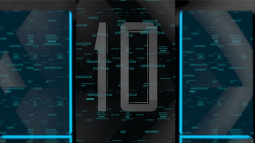 3D Elegant Glass Countdown (Blue Version) 4K