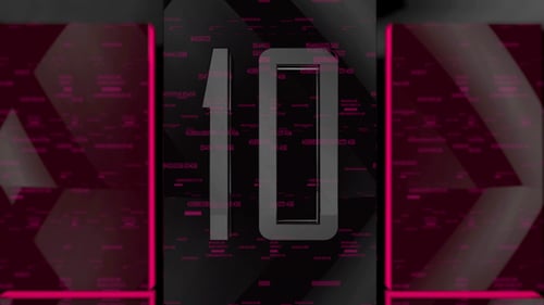 Eleganter 3D-Countdown aus Glas (rote Version) 4K