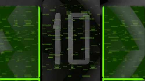 3D Elegant Glass Countdown (Green Version) 4K
