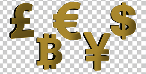 Logotipos de dinero oro